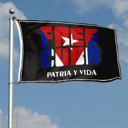 Free Cuba Patria Y Vida Fist flag 3x5ft banner man cave