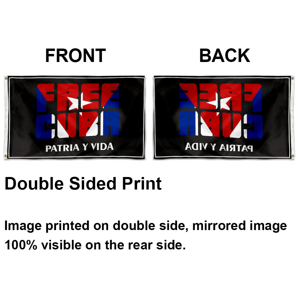 Free Cuba Patria Y Vida Fist flag 3x5ft banner man cave