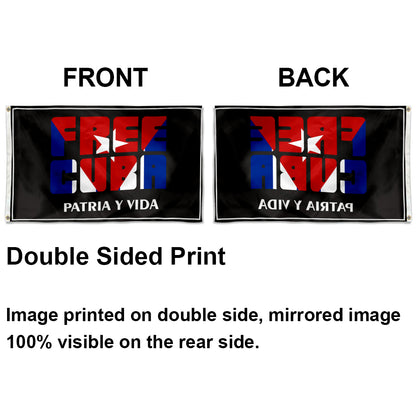 Free Cuba Patria Y Vida Fist flag 3x5ft banner man cave