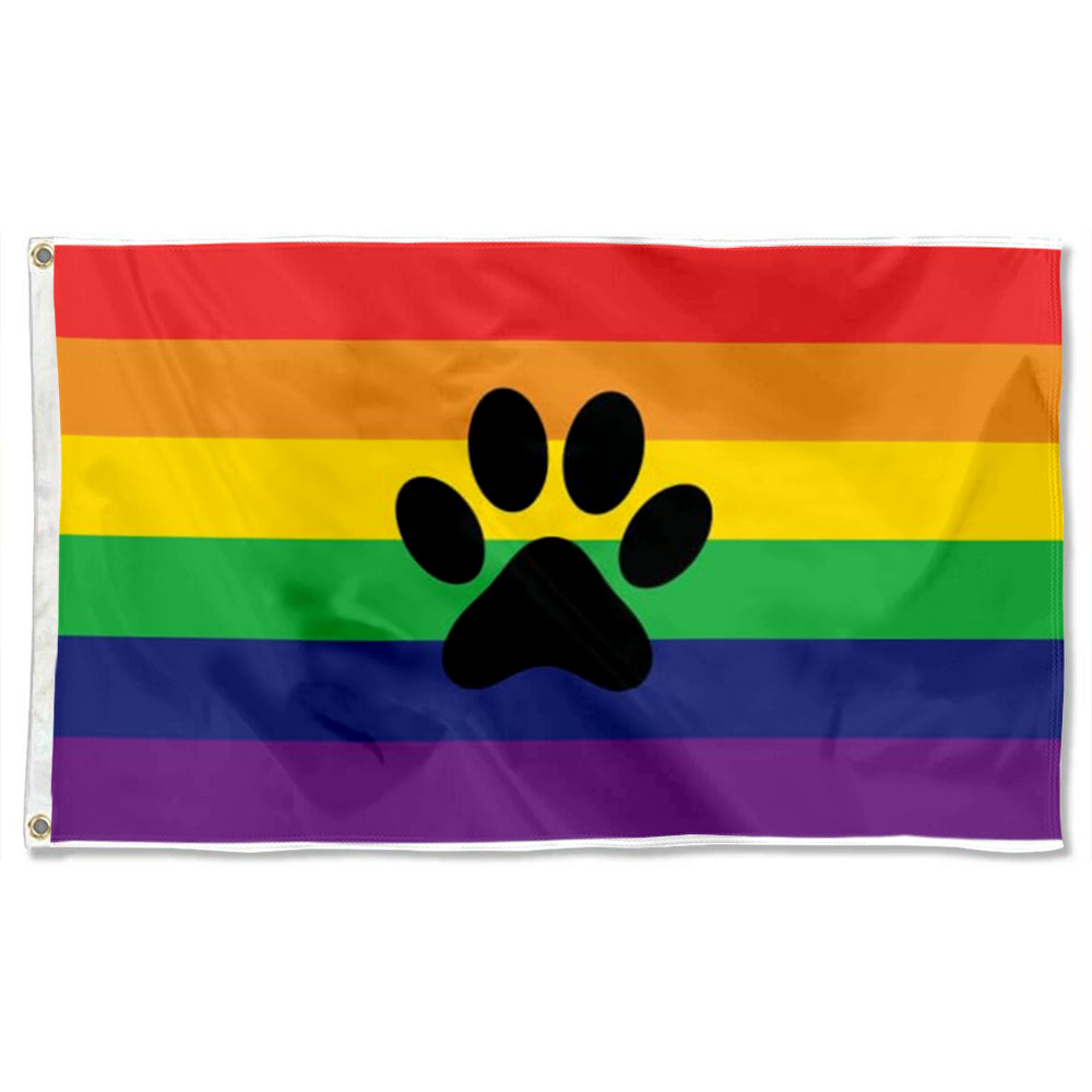 Furry Rainbow Pride flag 3x5ft banner man cave