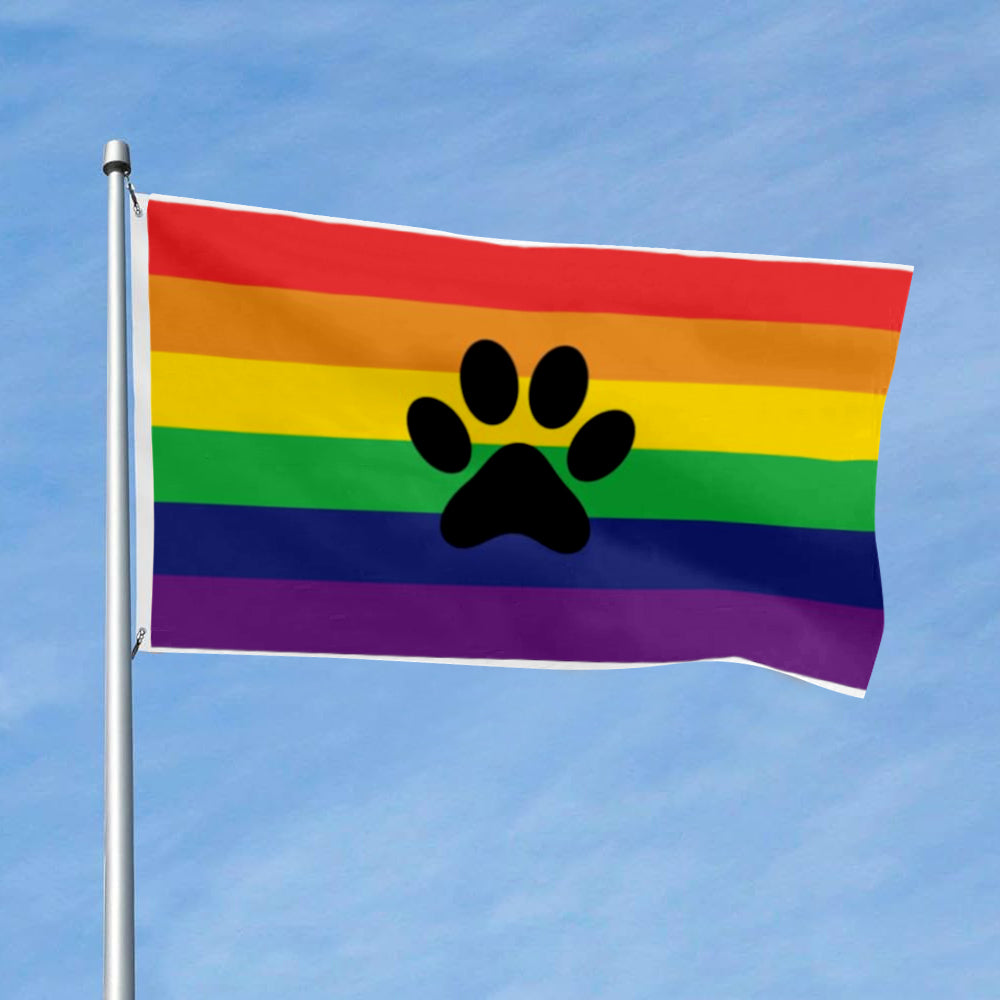Furry Rainbow Pride flag 3x5ft banner man cave