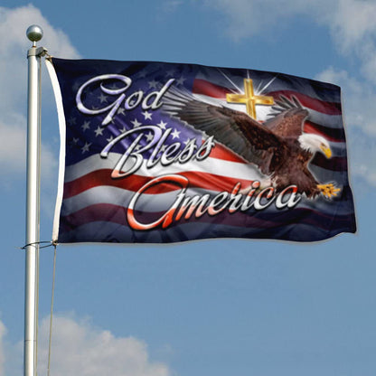 God Bless America Eagle Cross Bible Faith Hope Christian Jesus flag 3x5ft banner man cave