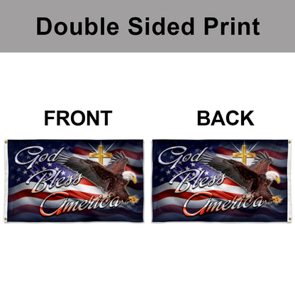 God Bless America Eagle Cross Bible Faith Hope Christian Jesus flag 3x5ft banner man cave