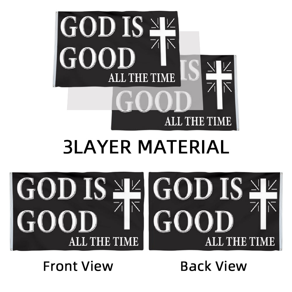 "God Is Good All The Time" Christian flag 3x5ft banner man cave