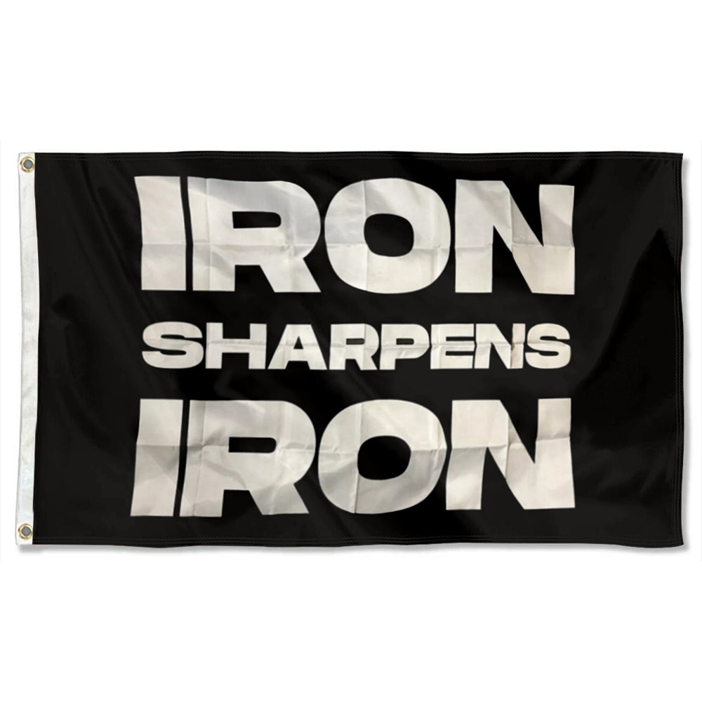 "Iron Sharpens Iron" Gym Motivation flag 3x5ft banner man cave