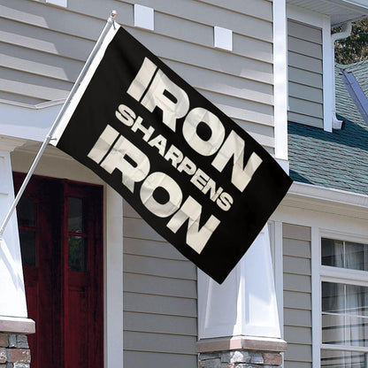 "Iron Sharpens Iron" Gym Motivation flag 3x5ft banner man cave