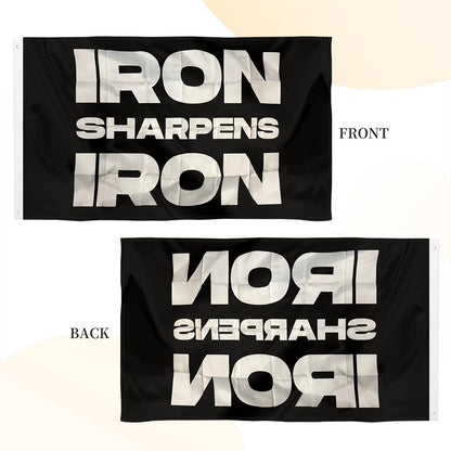 "Iron Sharpens Iron" Gym Motivation flag 3x5ft banner man cave