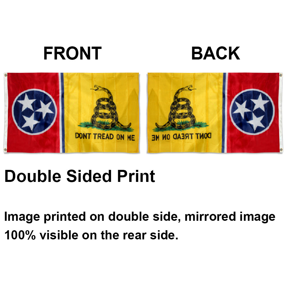 Gadsden Don't Tread On Me Tennessee State flag 3x5ft banner man cave