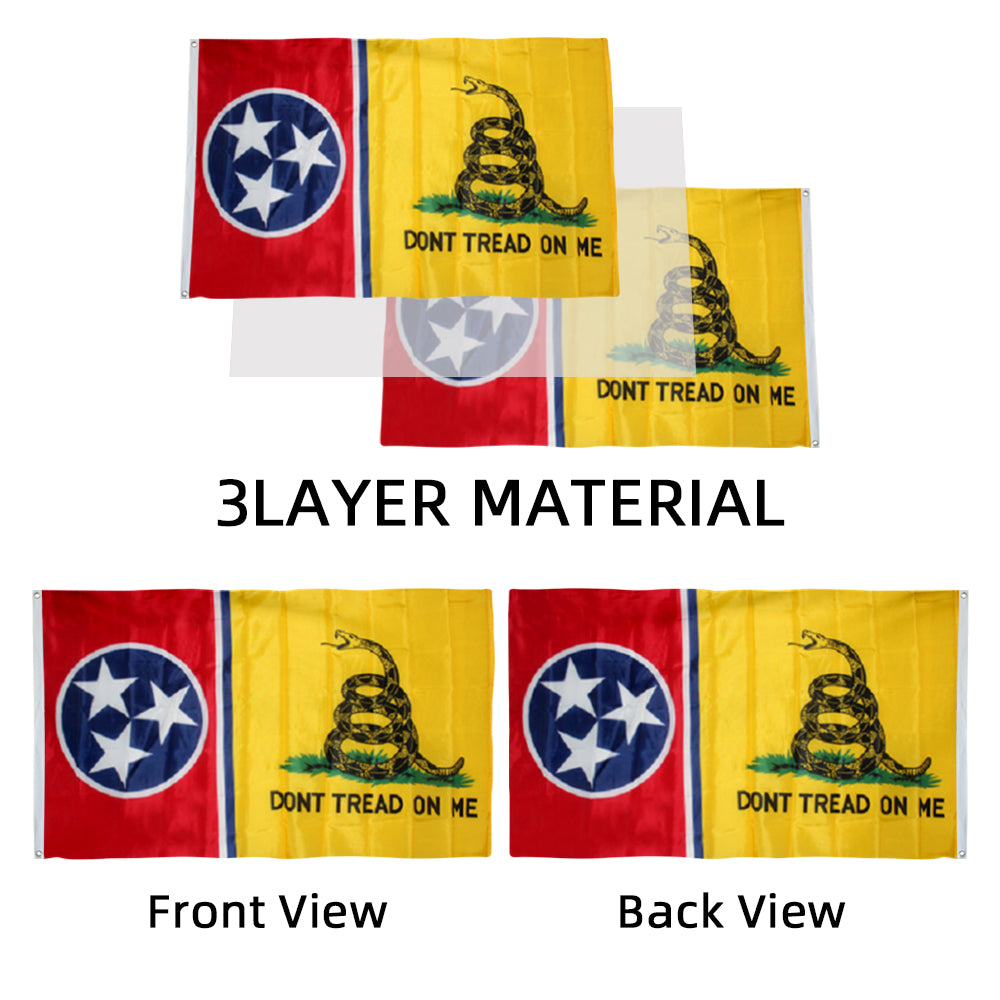 Gadsden Don't Tread On Me Tennessee State flag 3x5ft banner man cave