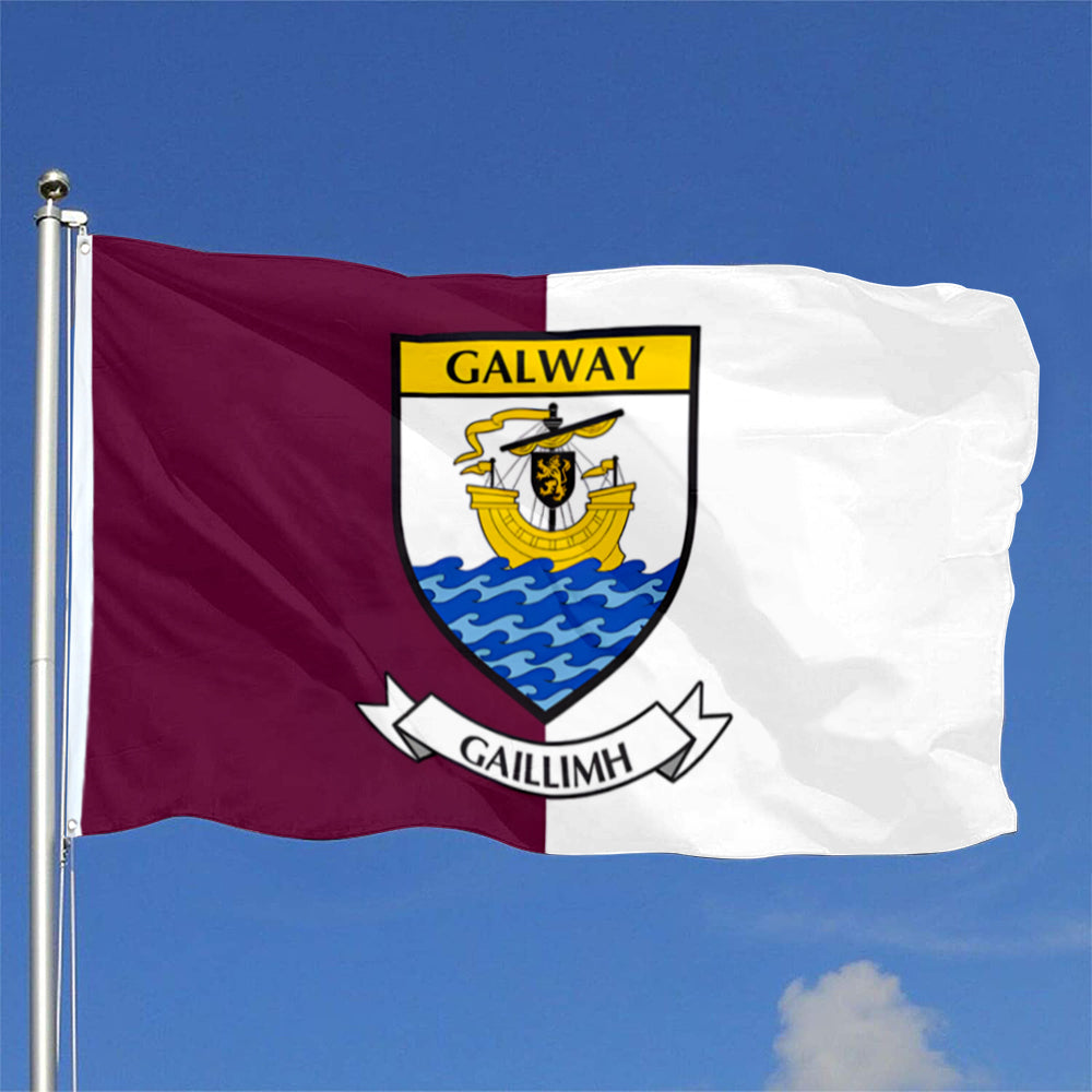 Galway County Coat of Arms Ireland flag 3x5ft banner man cave