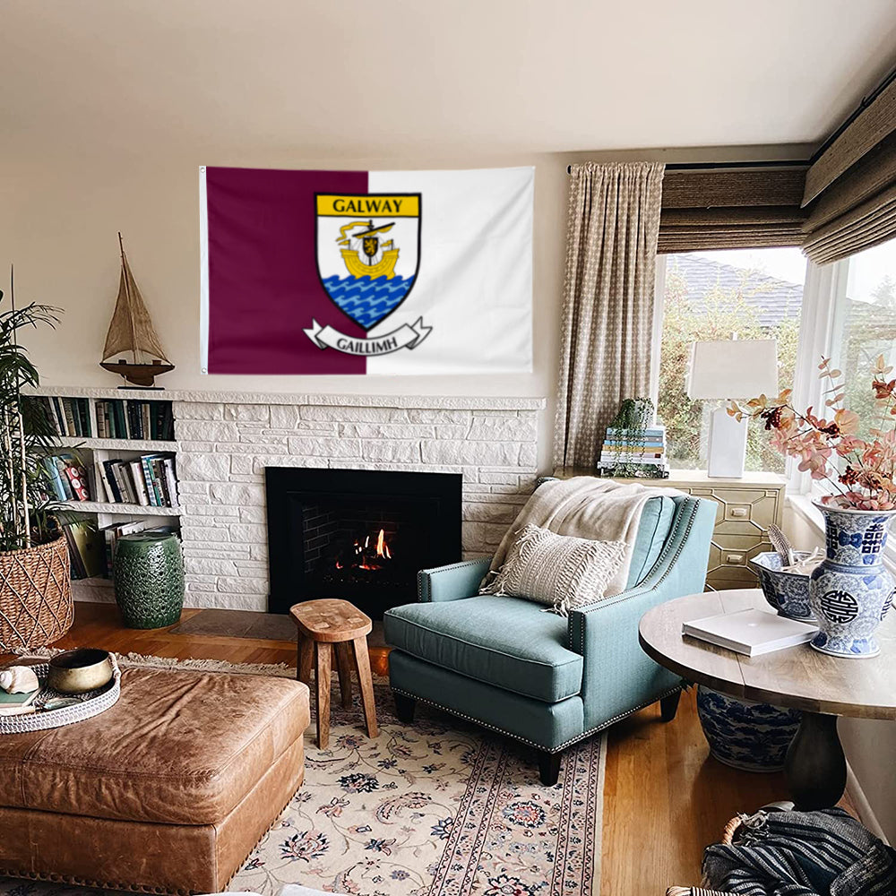 Galway County Coat of Arms Ireland flag 3x5ft banner man cave