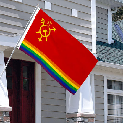Gay LGBT+ Communist Socialist USSR Pride flag 3x5ft banner man cave