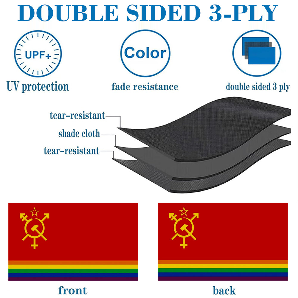 Gay LGBT+ Communist Socialist USSR Pride flag 3x5ft banner man cave