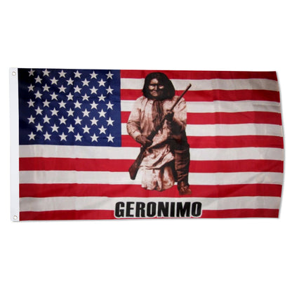 Geronimo Indian Native American USA flag 3x5ft banner man cave