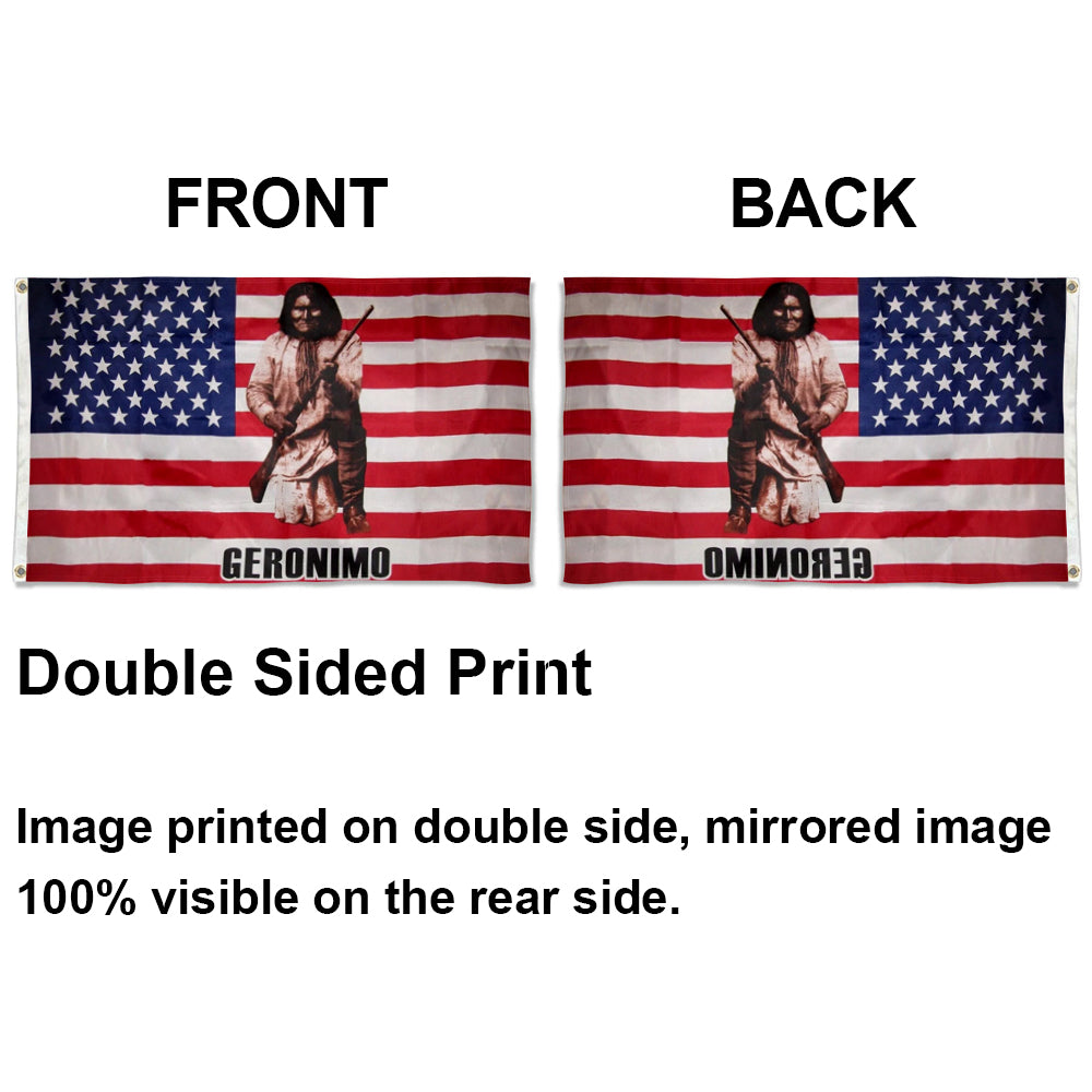 Geronimo Indian Native American USA flag 3x5ft banner man cave