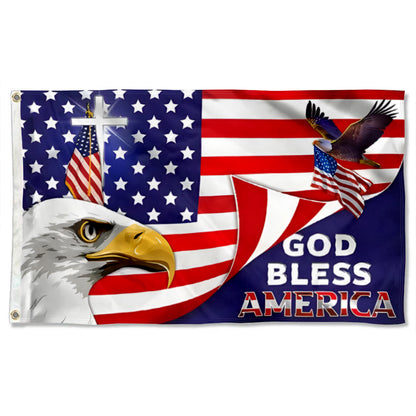 God Bless America flag 3x5ft banner man cave