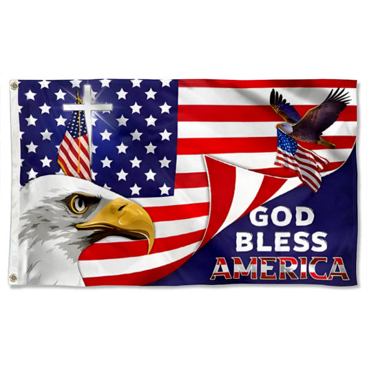 God Bless America flag 3x5ft banner man cave