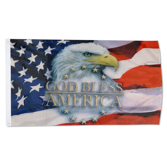 God Bless America USA Eagle flag 3x5ft banner man cave