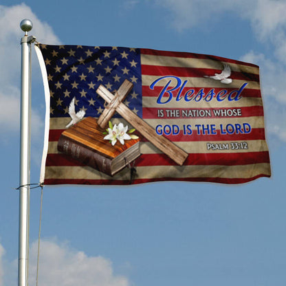 God Is The Lord Bless America Bible Psalm Cross Christian Jesus flag 3x5ft banner man cave