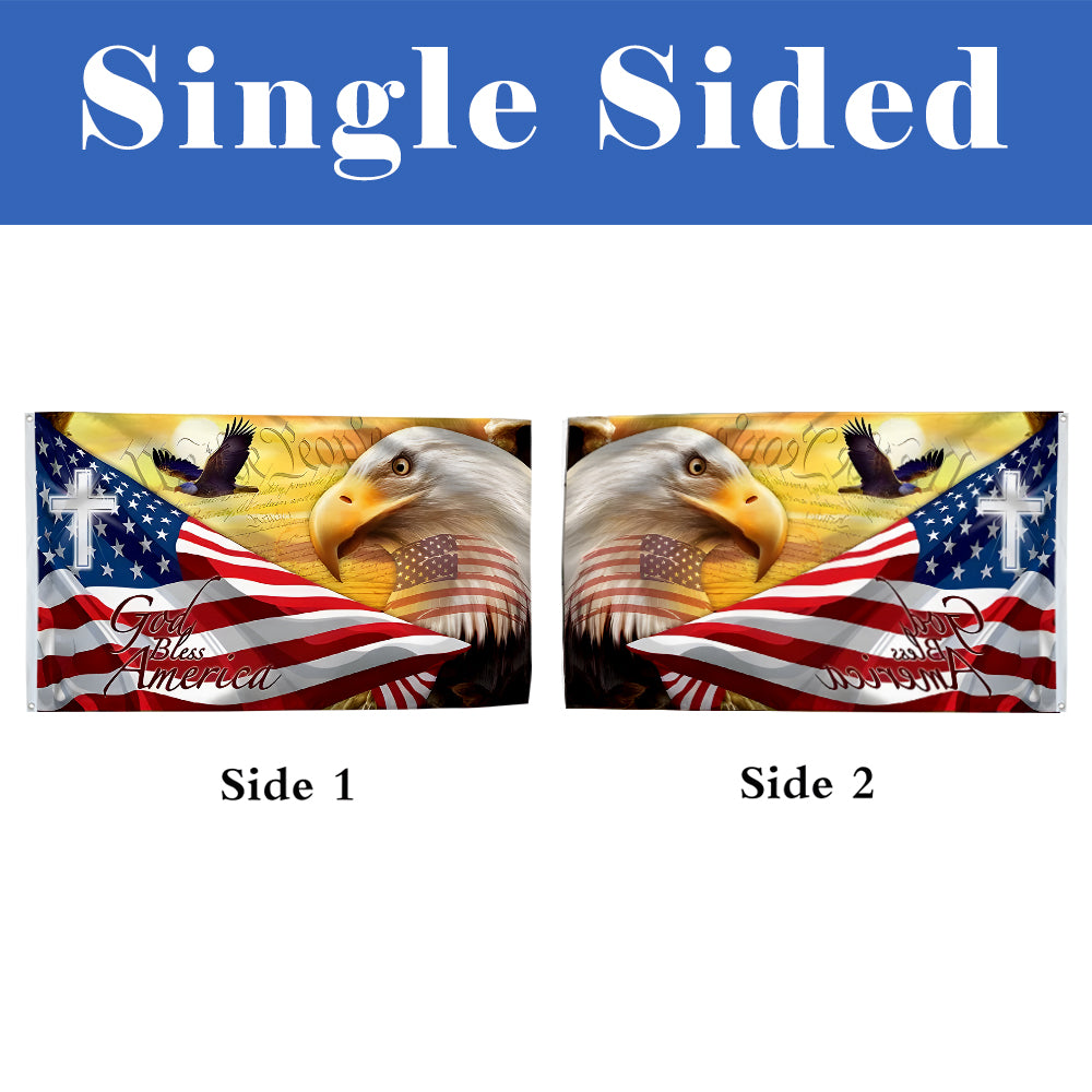 God Bless America Eagle flag 3x5ft banner man cave