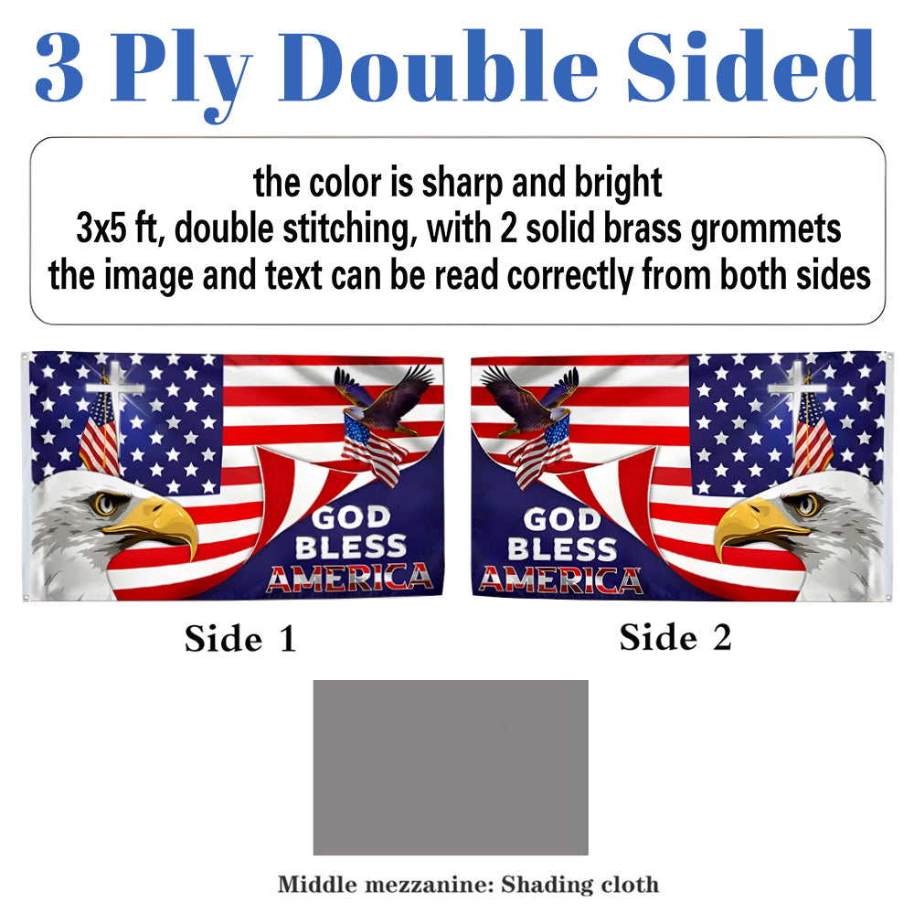 God Bless America flag 3x5ft banner man cave
