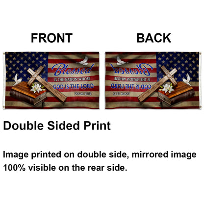 God Is The Lord Bless America Bible Psalm Cross Christian Jesus flag 3x5ft banner man cave