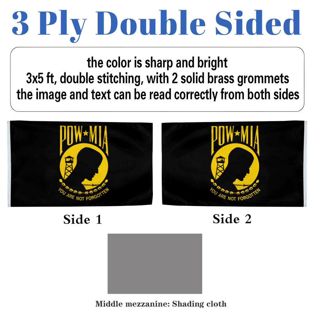 Golden and Black POW MIA flag 3x5ft banner man cave