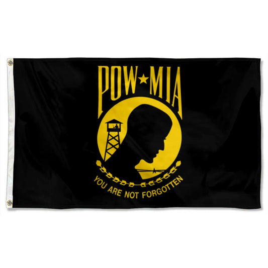 Golden and Black POW MIA flag 3x5ft banner man cave