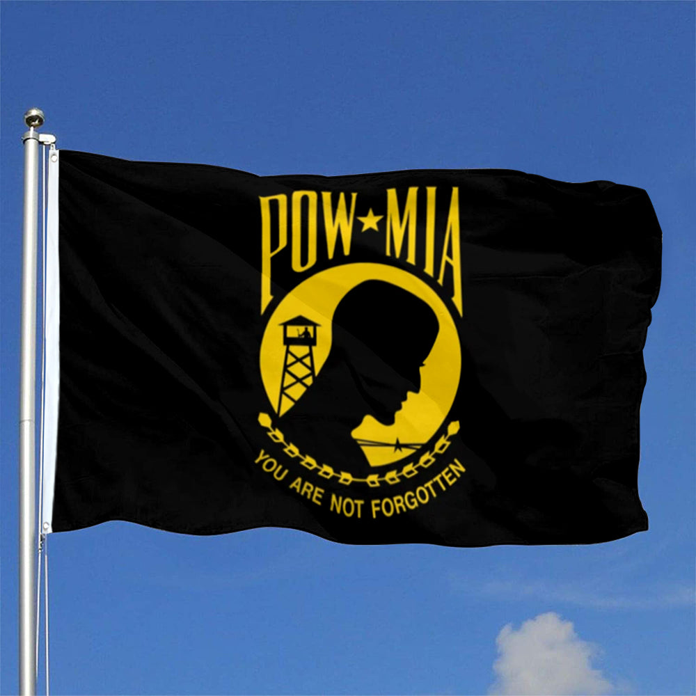 Golden and Black POW MIA flag 3x5ft banner man cave
