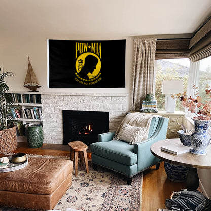 Golden and Black POW MIA flag 3x5ft banner man cave