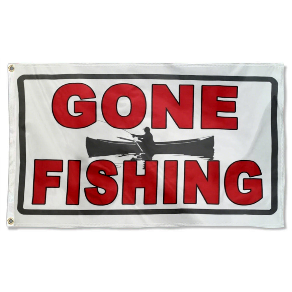 Gone Fishing flag 3x5ft banner man cave