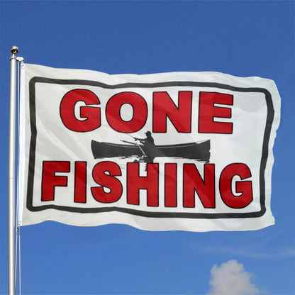 Gone Fishing flag 3x5ft banner man cave