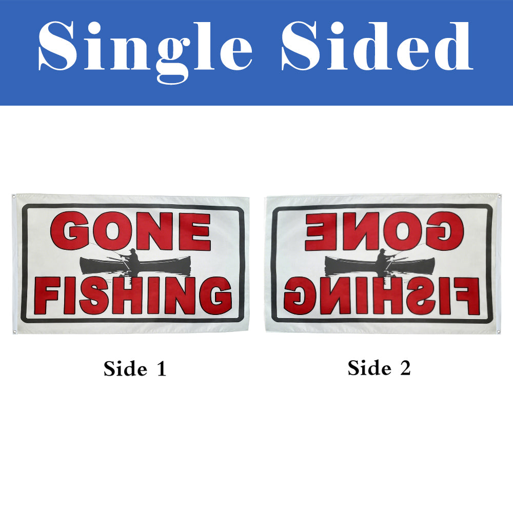 Gone Fishing flag 3x5ft banner man cave