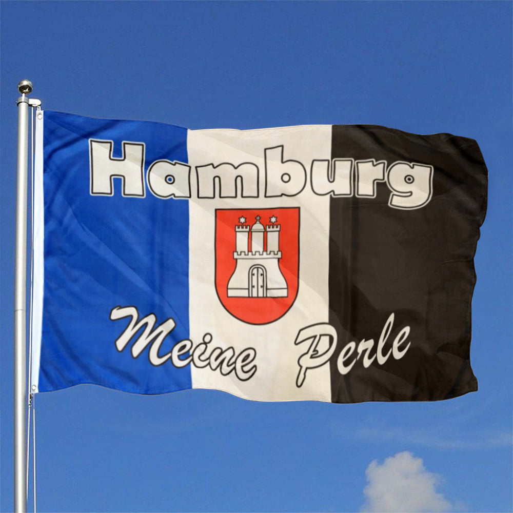 City Of Hamburg (Germany) flag 3x5ft banner man cave