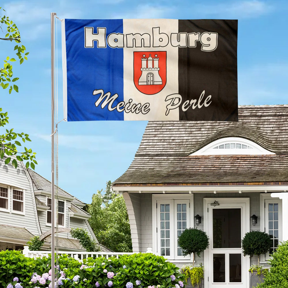 City Of Hamburg (Germany) flag 3x5ft banner man cave