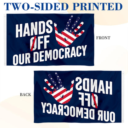Hands Off Our Democracy Anti Trump Political flag 3x5ft banner man cave