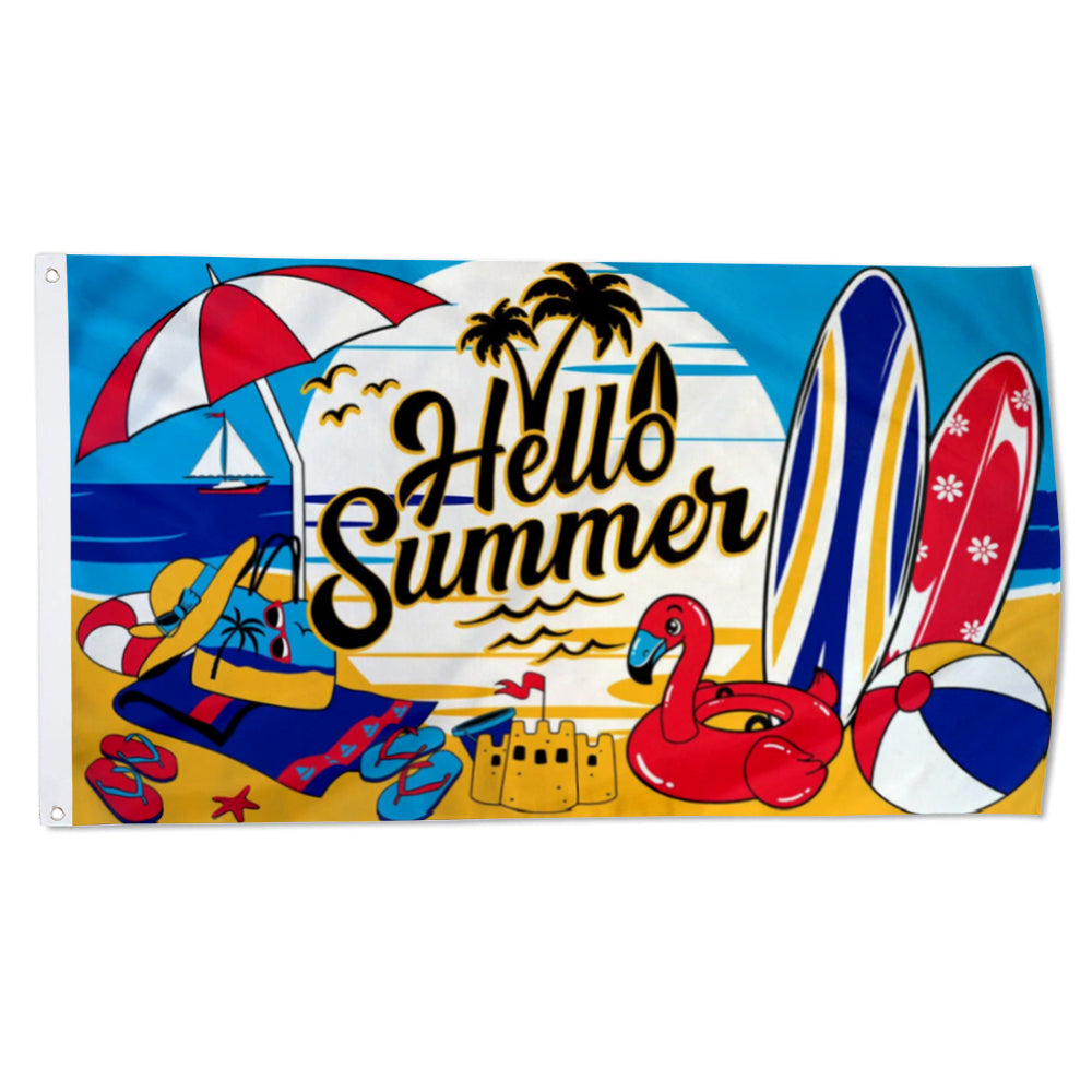 Hello Summer Beach Holiday flag 3x5ft banner man cave