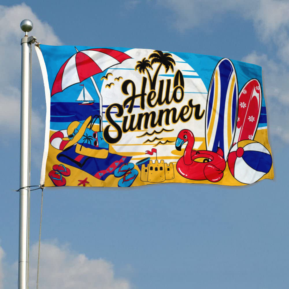 Hello Summer Beach Holiday flag 3x5ft banner man cave