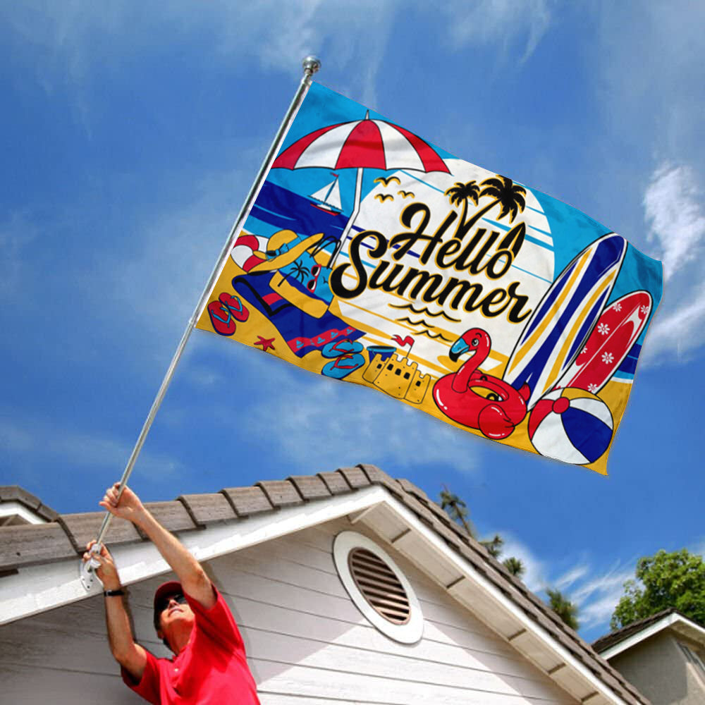 Hello Summer Beach Holiday flag 3x5ft banner man cave