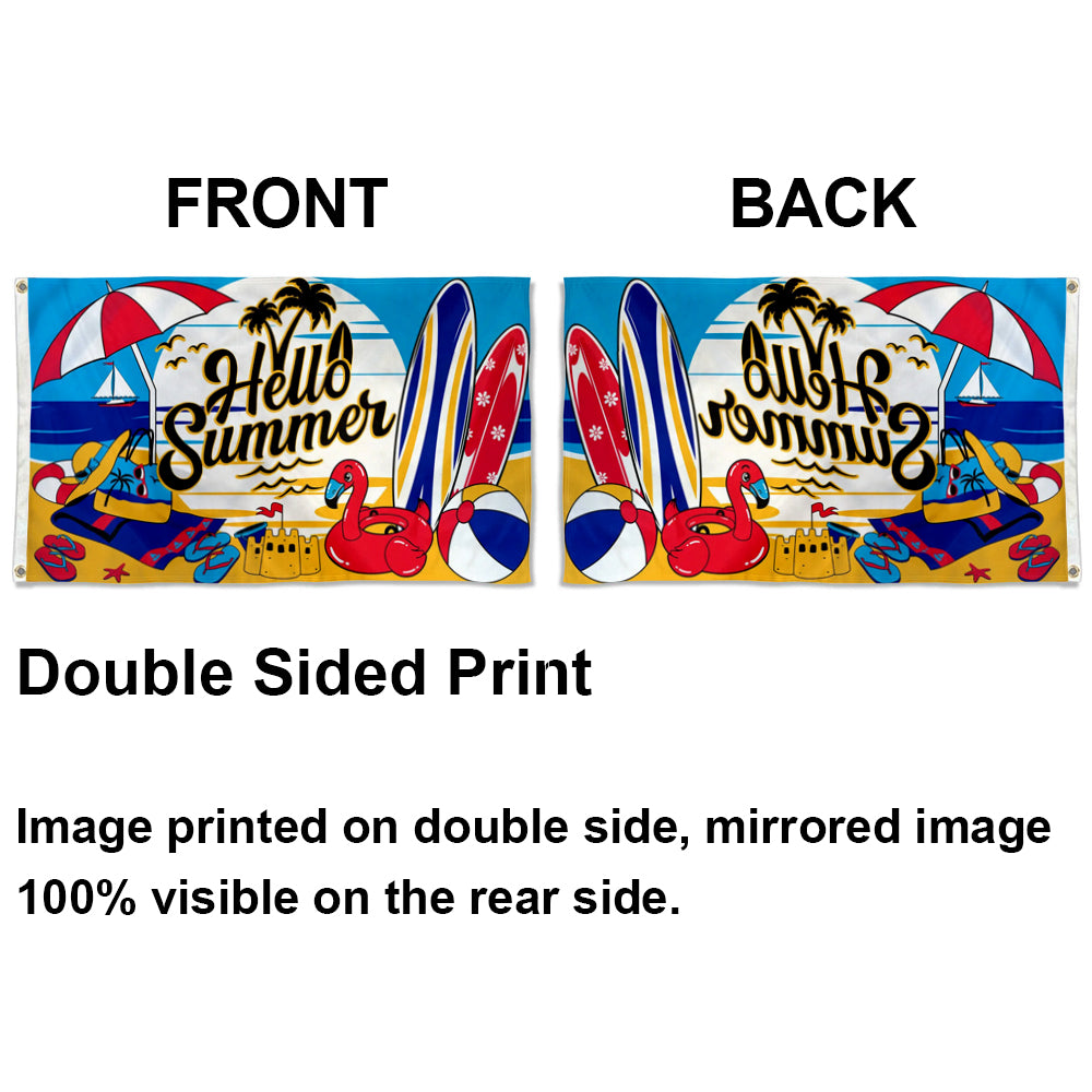 Hello Summer Beach Holiday flag 3x5ft banner man cave