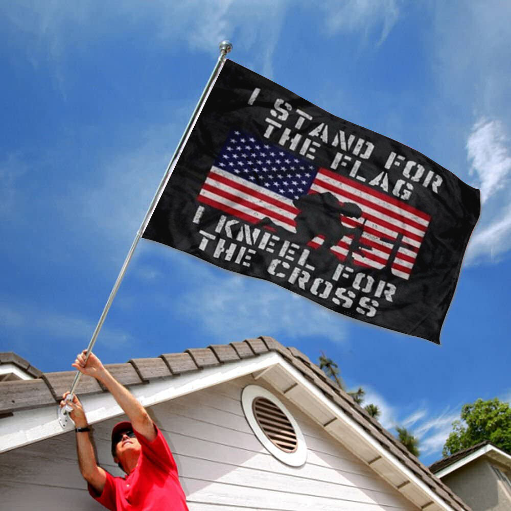 I Stand For the flag and Kneel for the Cross Jesus Patriot Christian flags 3x5ft banner man cave