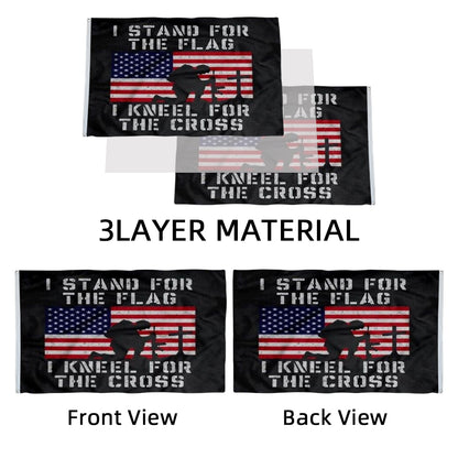 I Stand For the flag and Kneel for the Cross Jesus Patriot Christian flags 3x5ft banner man cave