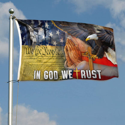 In God We Trust Cross American Faith Christian Bible Jesus Christ US Eagle flag 3x5ft banner man cave