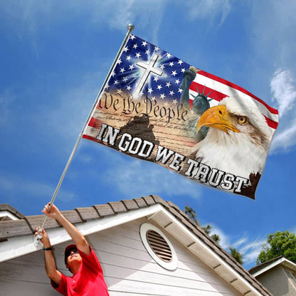 In God We Trust We The People America Eagle Christians Jesus flag 3x5ft banner man cave