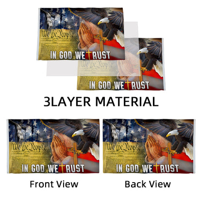 In God We Trust Cross American Faith Christian Bible Jesus Christ US Eagle flag 3x5ft banner man cave