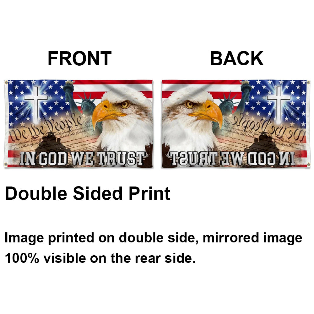 In God We Trust We The People America Eagle Christians Jesus flag 3x5ft banner man cave