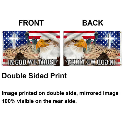 In God We Trust We The People America Eagle Christians Jesus flag 3x5ft banner man cave