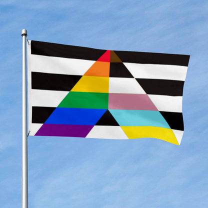 Inclusive LGBTQIA+ Ally Pride flag 3x5ft banner man cave