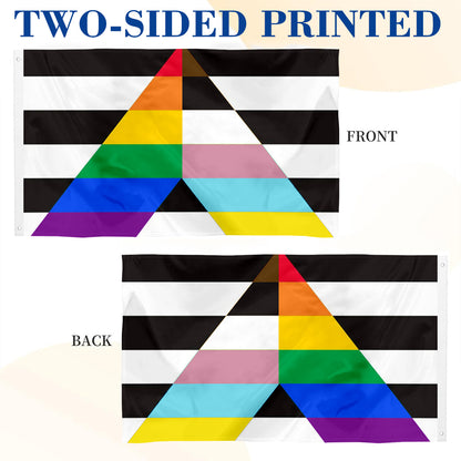 Inclusive LGBTQIA+ Ally Pride flag 3x5ft banner man cave