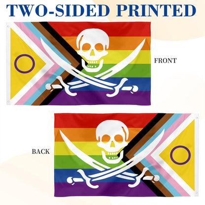 Intersex inclusive Pansexual Pride flag Pirate of Jack Rackham Gay LQBTQ + ally Pride flags 3x5ft banner man cave
